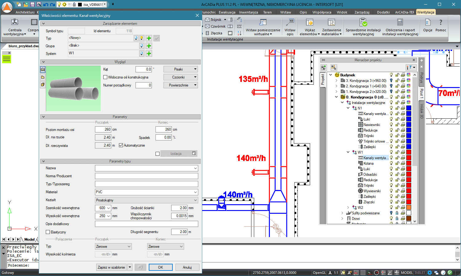 ArCADia-INSTALACJE WENTYLACYJNE - licencja roczna | INTERsoft program CAD