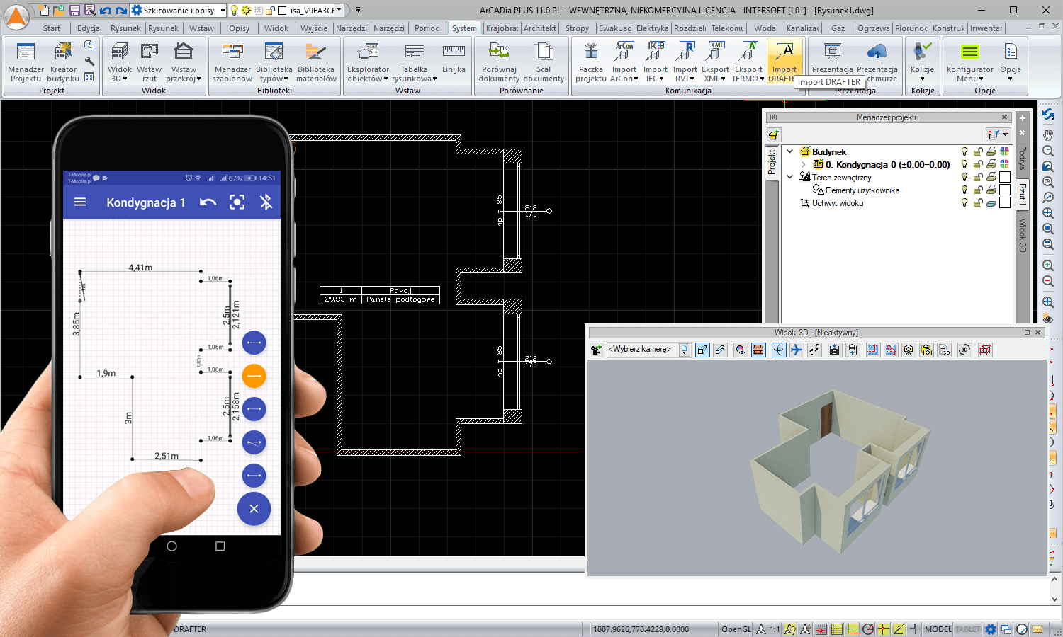 Pakiet EXTERIOR PACKAGE Leica DISTO S910 + ArCADia LT 14 + ArCADia-INWENTARYZATOR | INTERsoft program CAD