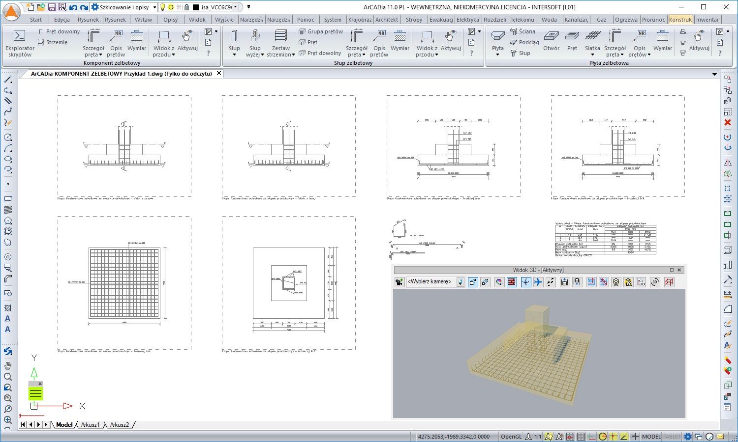 ArCADia-KOMPONENT ELBETOWY - licencja roczna | INTERsoft program CAD