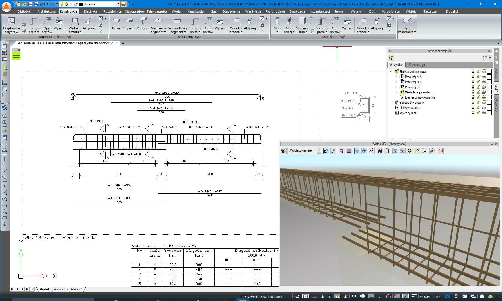 ArCADia-BELKA ELBETOWA 15 | INTERsoft program CAD