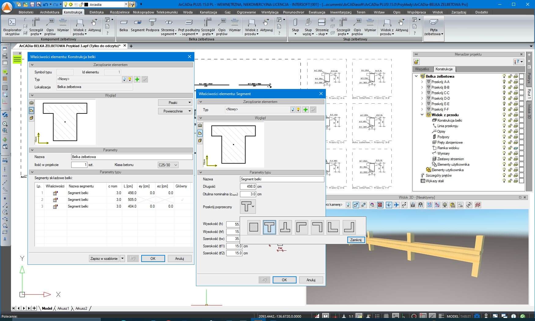 ArCADia-BELKA ELBETOWA 15 | INTERsoft program CAD