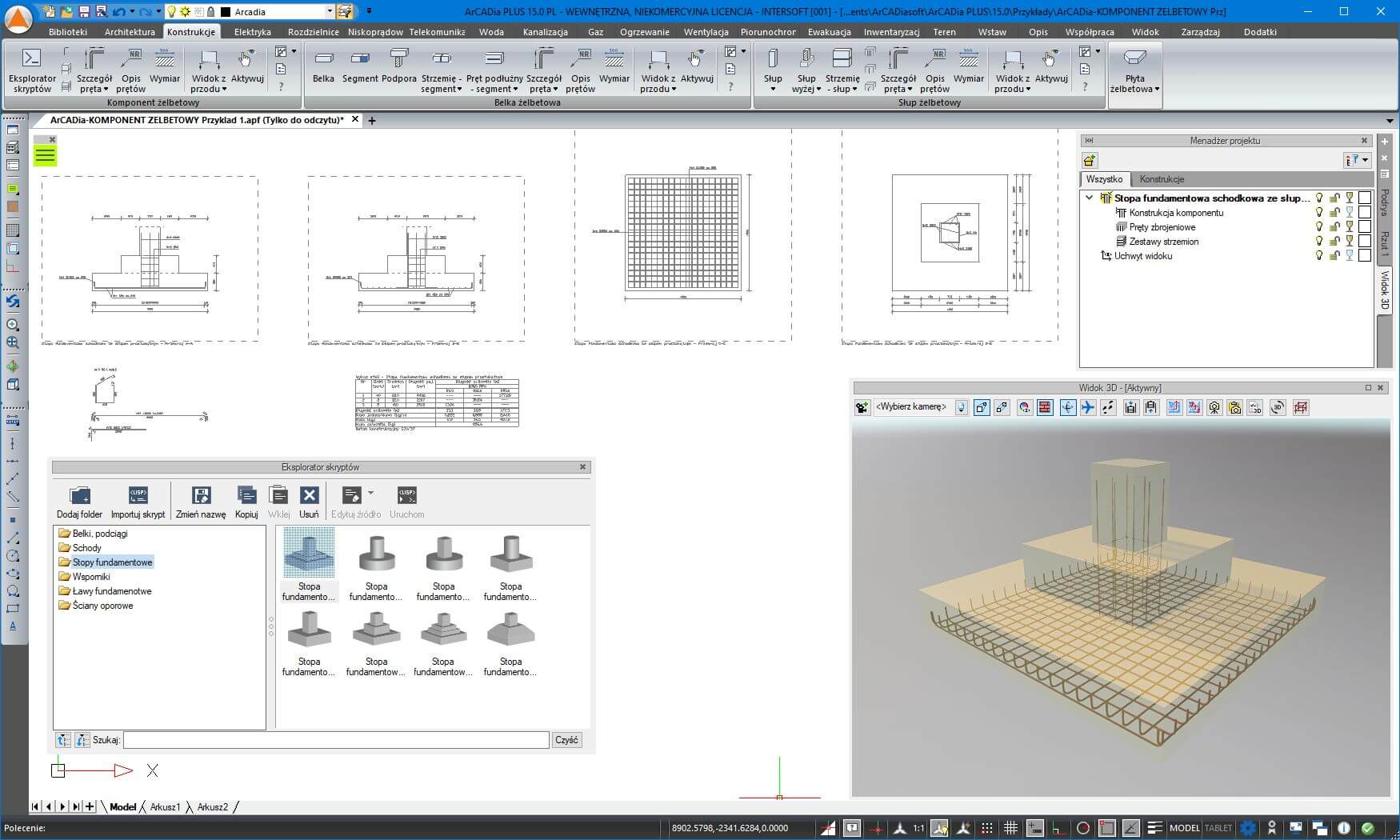 aktualizacja ArCADia-KOMPONENT ELBETOWY do wersji 15 | INTERsoft program CAD