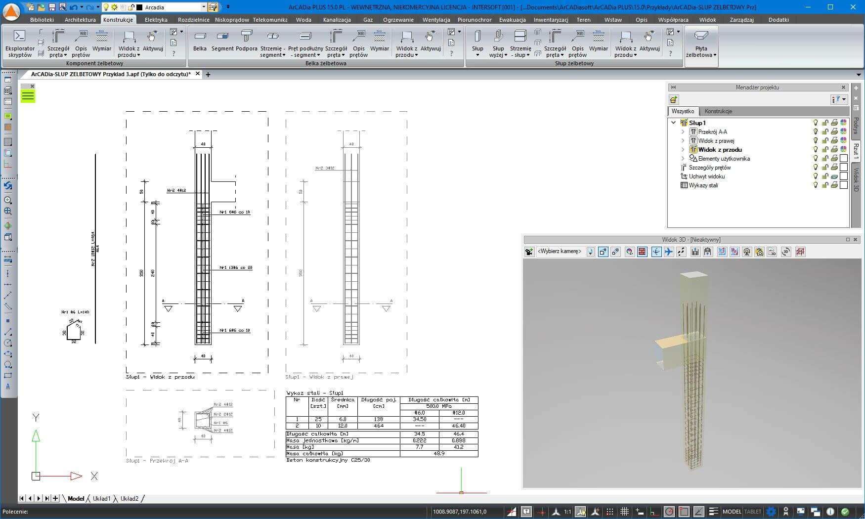 ArCADia-SUP ELBETOWY 15 | INTERsoft program CAD