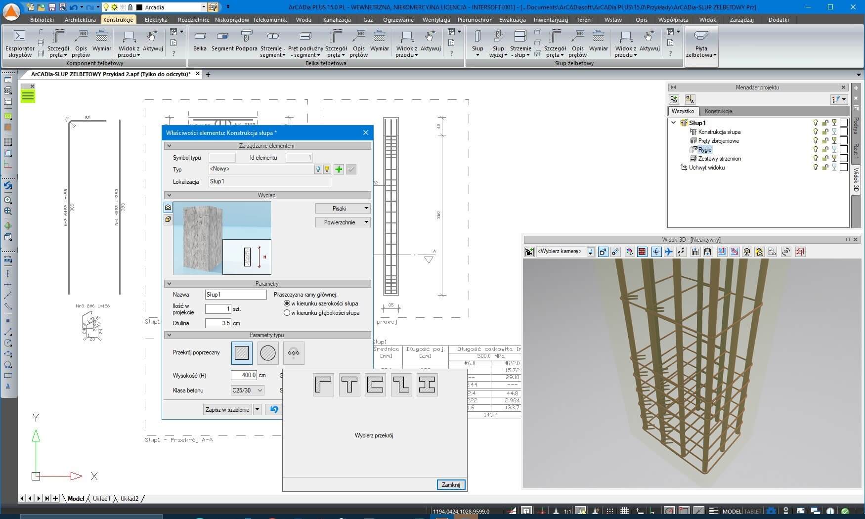 ArCADia-SUP ELBETOWY 15 | INTERsoft program CAD