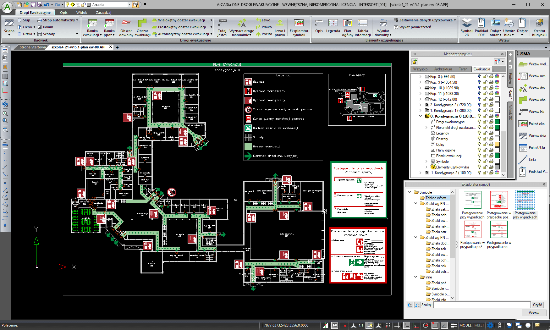 ArCADia ONE-DROGI EWAKUACYJNE | INTERsoft program CAD