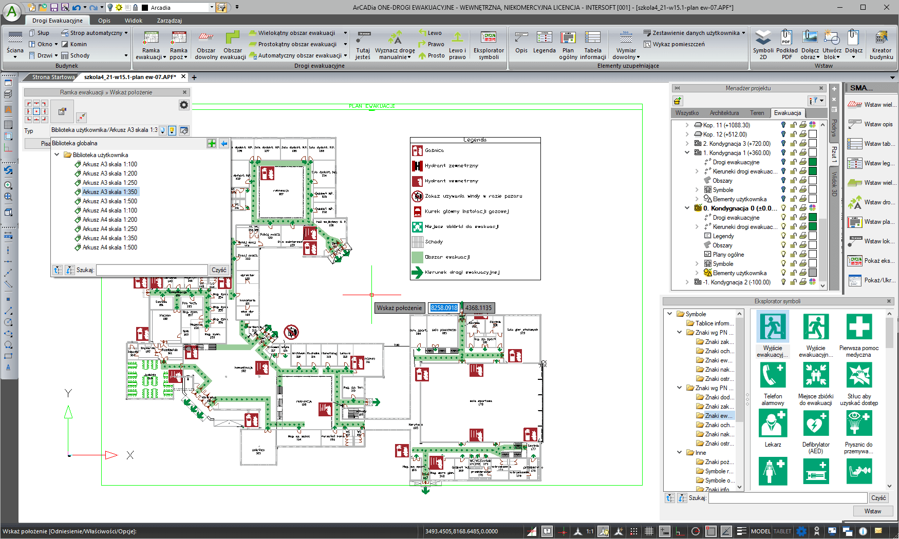 ArCADia ONE-DROGI EWAKUACYJNE | INTERsoft program CAD
