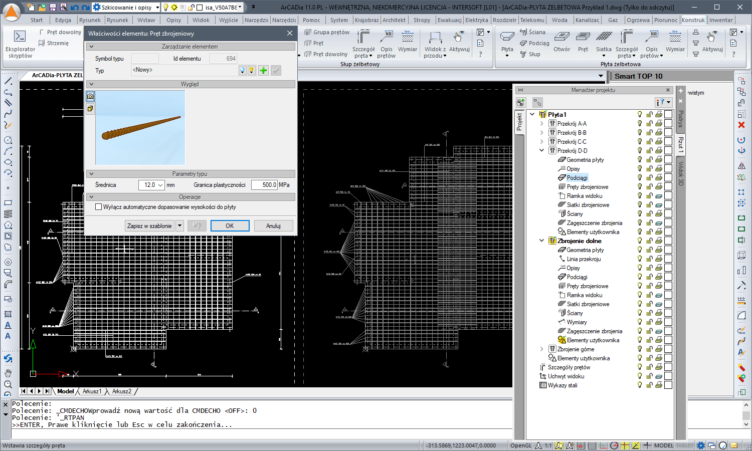 ArCADia-PŁYTA ŻELBETOWA | INTERsoft program CAD