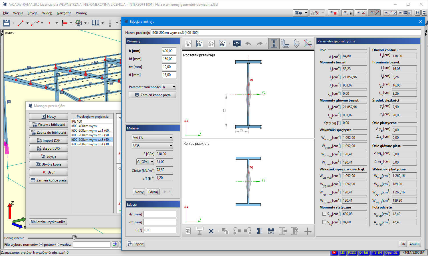 R3D3-EuroStal TAPERED - Profile zbiene - licencja roczna | INTERsoft program CAD