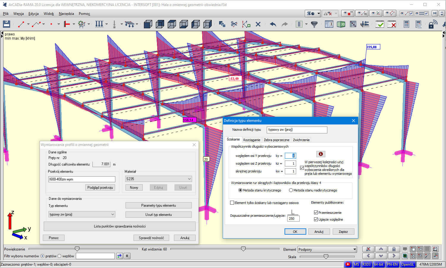 R3D3-EuroStal TAPERED - Profile zbiene - licencja roczna | INTERsoft program CAD