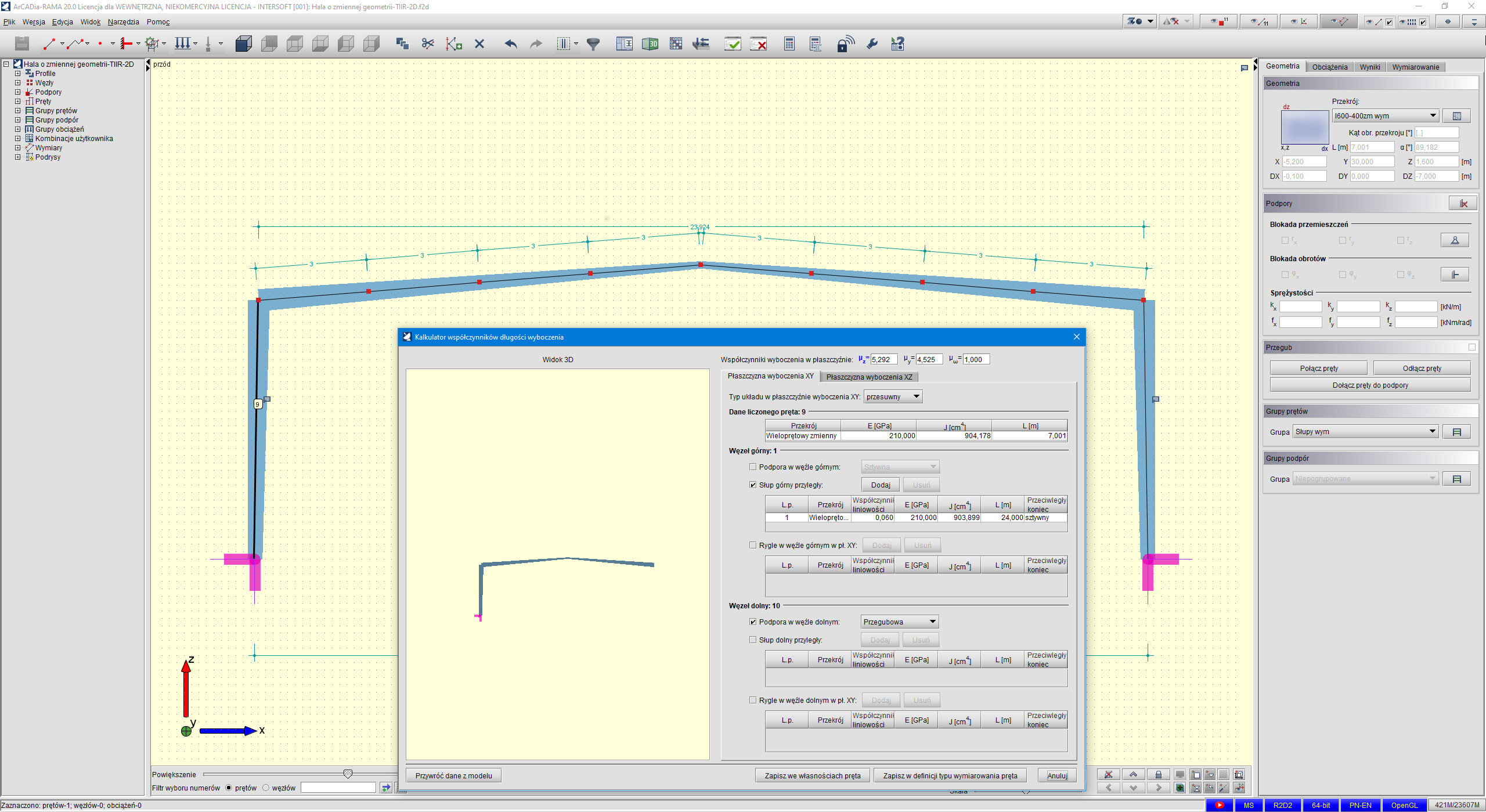 R2D2-EuroStal TAPERED - Profile zbiene - licencja roczna | INTERsoft program CAD