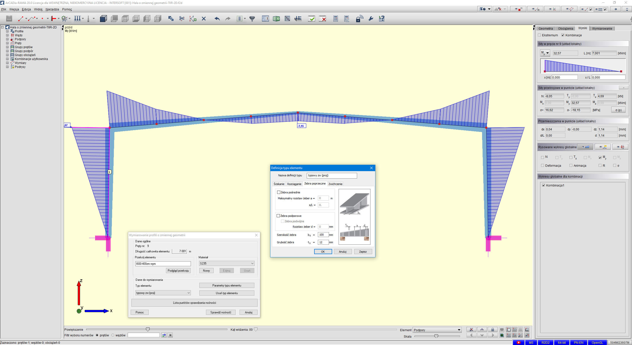 R2D2-EuroStal TAPERED - Profile zbiene | INTERsoft program CAD