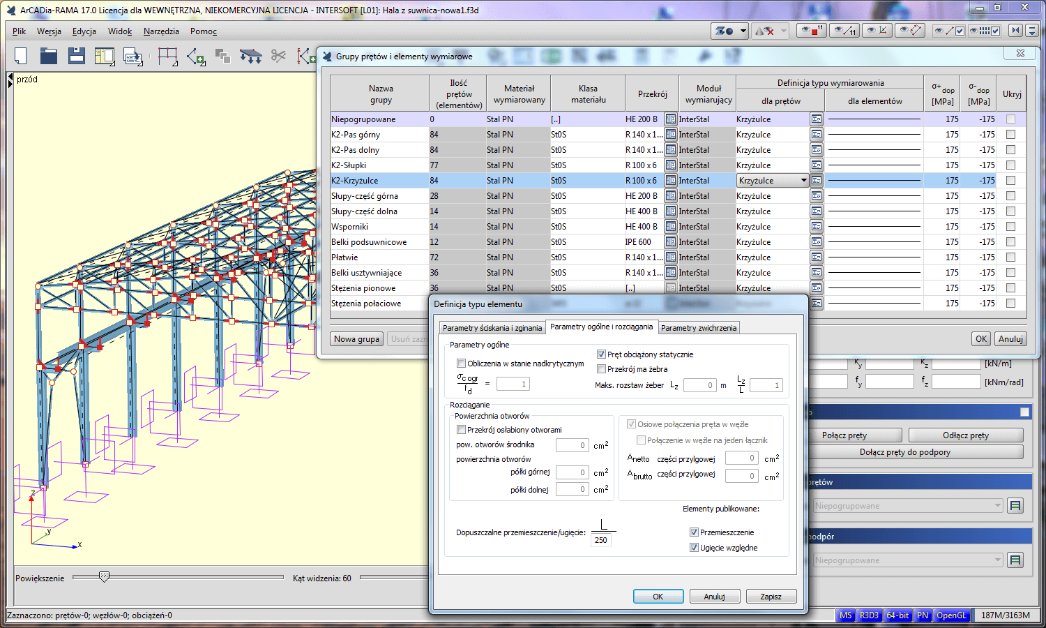 Pakiet moduw R3D3-InterStal + R3D3-InterDrewno | INTERsoft program CAD