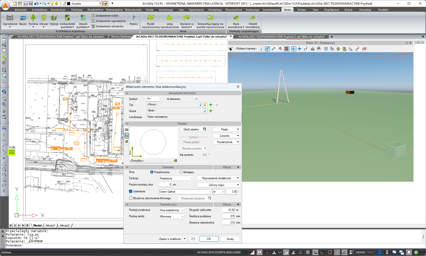 ArCADia-SIECI TELEKOMUNIKACYJNE 15 | INTERsoft program CAD