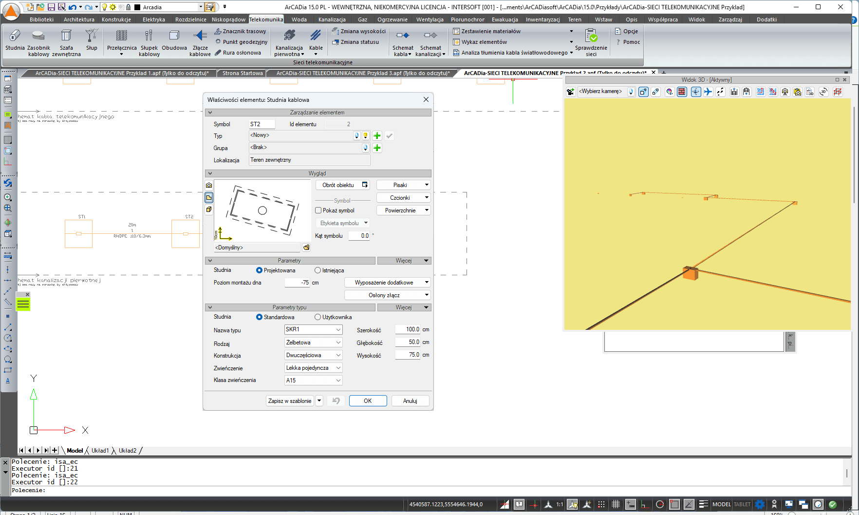 Aktualizacja ArCADia-SIECI TELEKOMUNIKACYJNE do z wersji 2 do 15 | INTERsoft program CAD