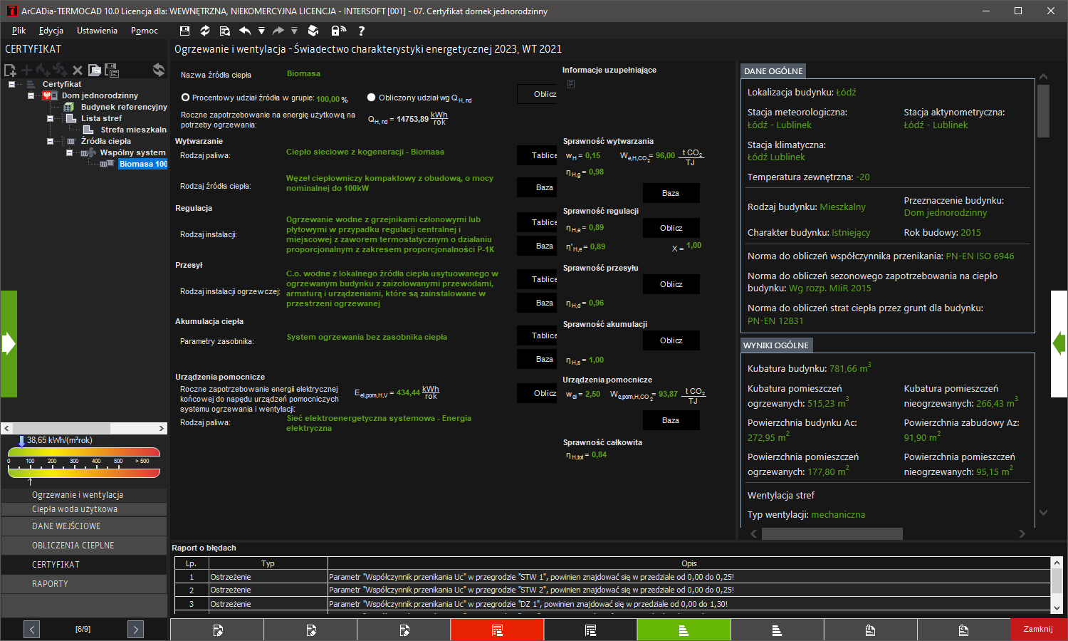 aktualizacja do licencji rocznej ArCADia-TERMOCAD CHE 10 z wersji CHE 8 | INTERsoft program CAD