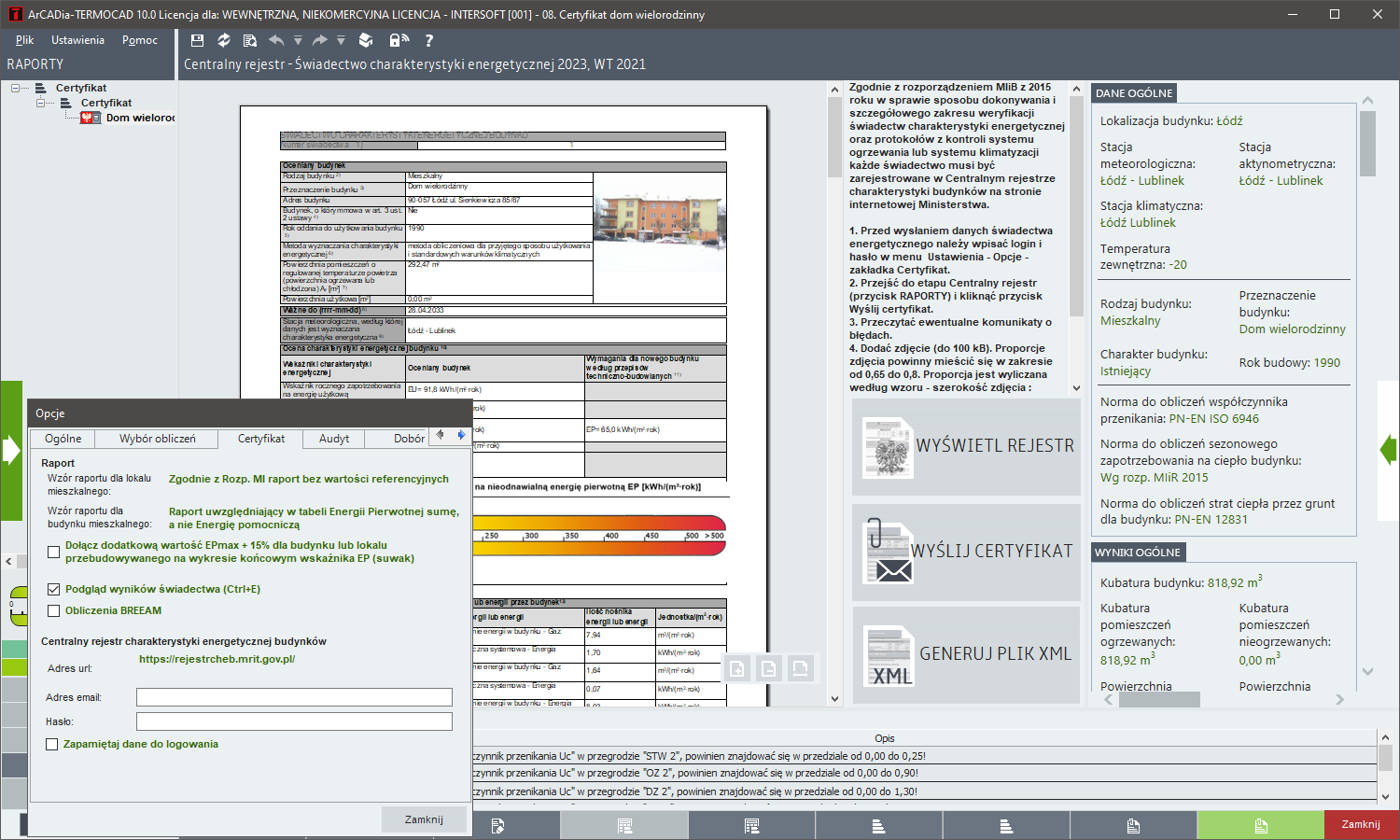 ArCADia-TERMOCAD CHE 10 | INTERsoft program CAD