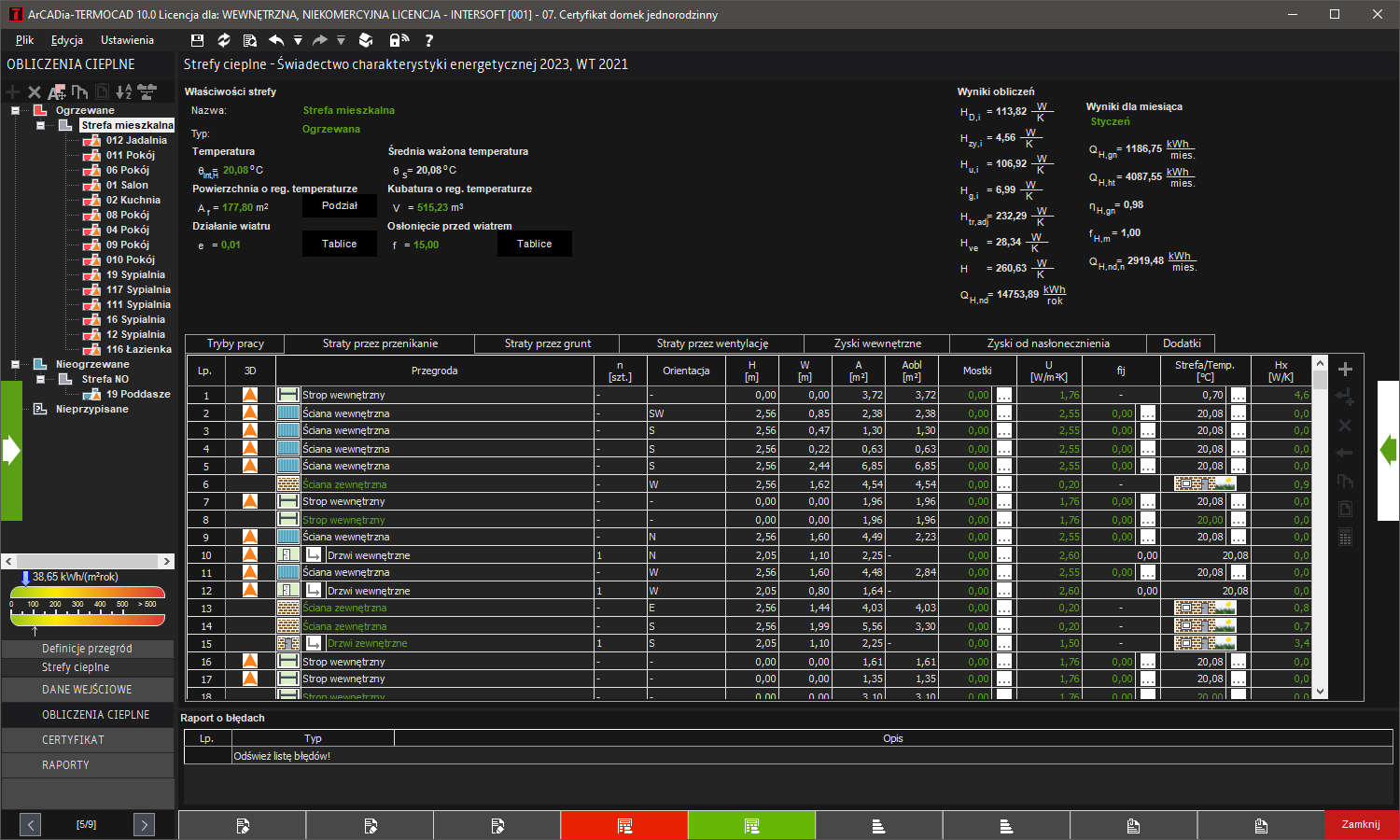 aktualizacja do licencji rocznej ArCADia-TERMOCAD CHE 10 z wersji CHE 8 | INTERsoft program CAD