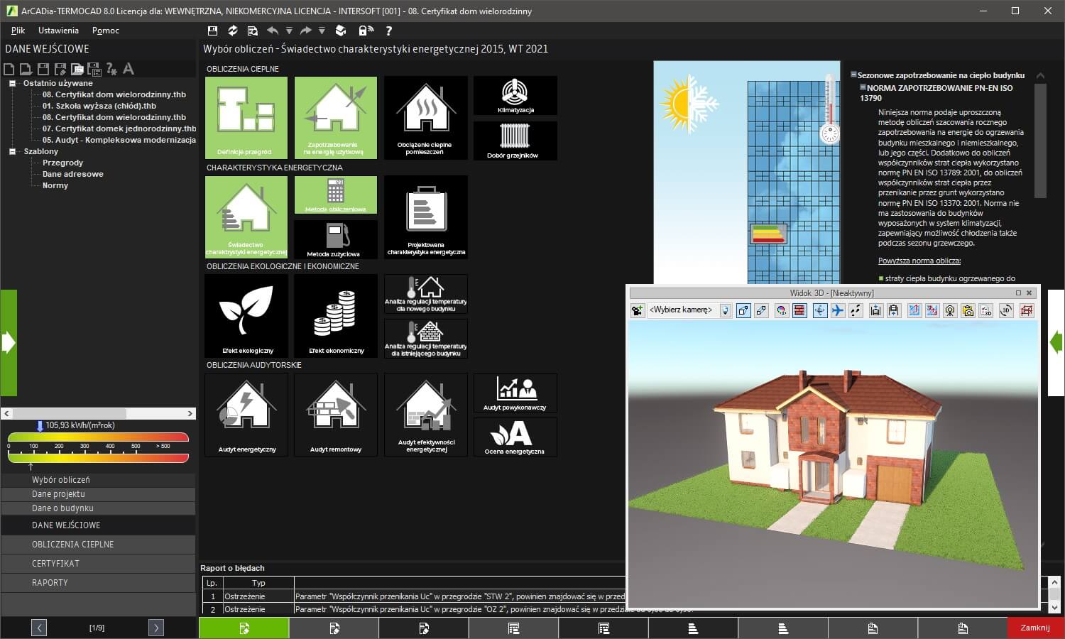 Aktualizacja z ArCADia-TERMOCAD LT 7 do ArCADia-TERMOCAD CHE 8 | INTERsoft program CAD