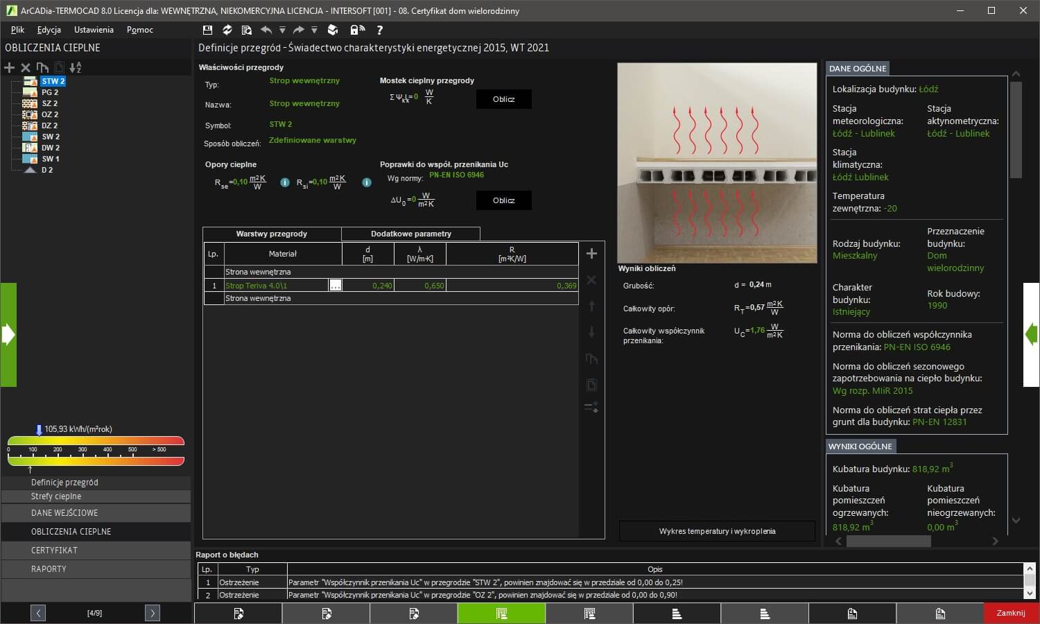 Pakiet  ArCADia-TERMOCAD CHE 8 + PCHE 8 | INTERsoft program CAD