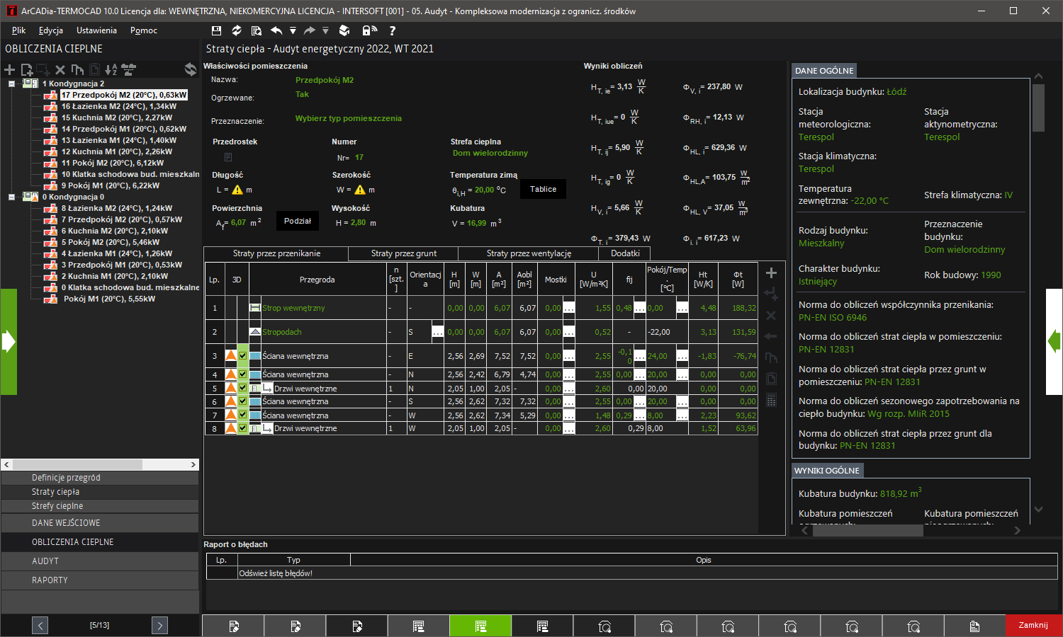 ArCADia-TERMOCAD Audyt 10 - licencja roczna | INTERsoft program CAD