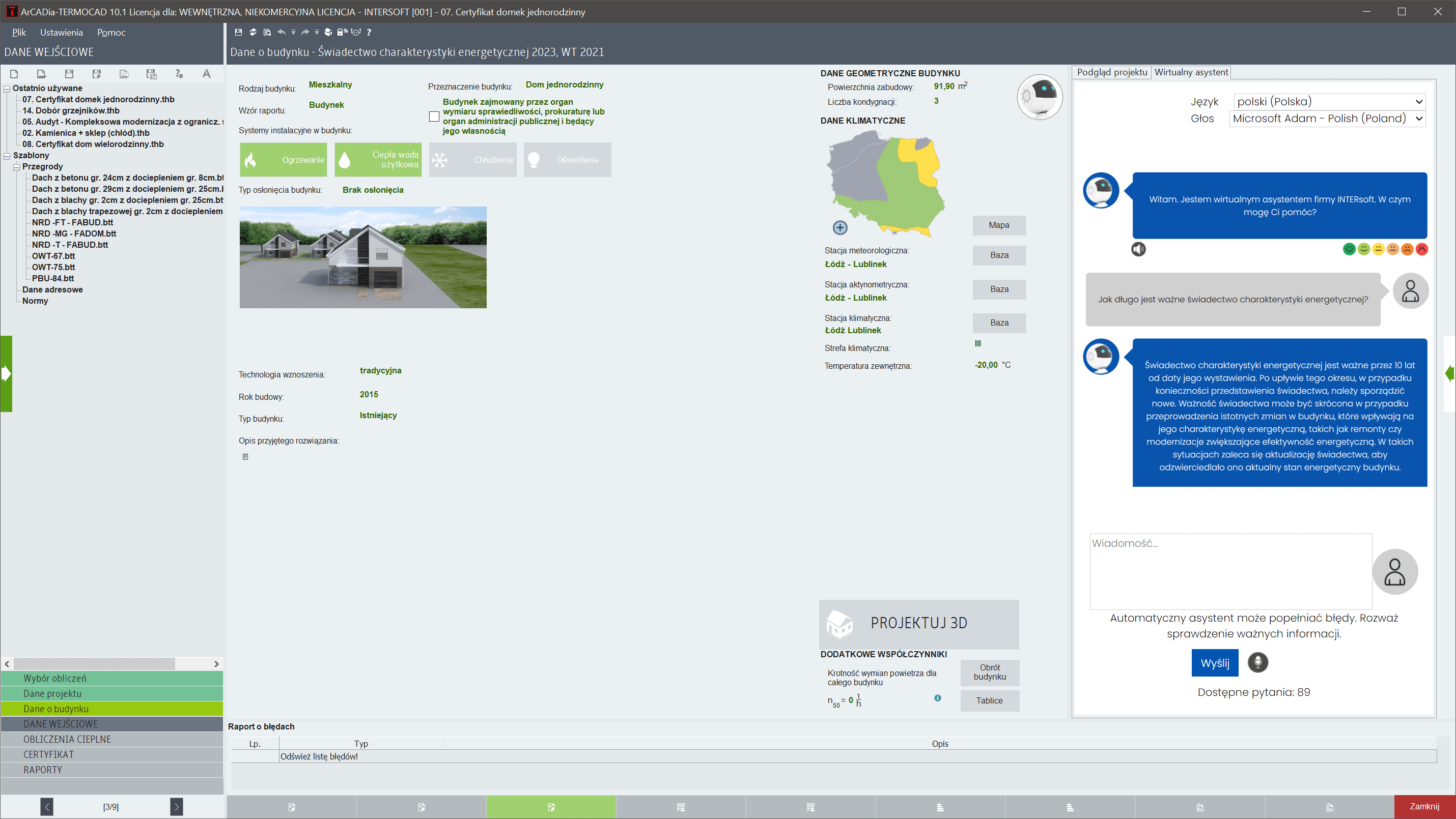 Pakiet  ArCADia-TERMOCAD CHE 11 +  Audyt 11 | INTERsoft program CAD