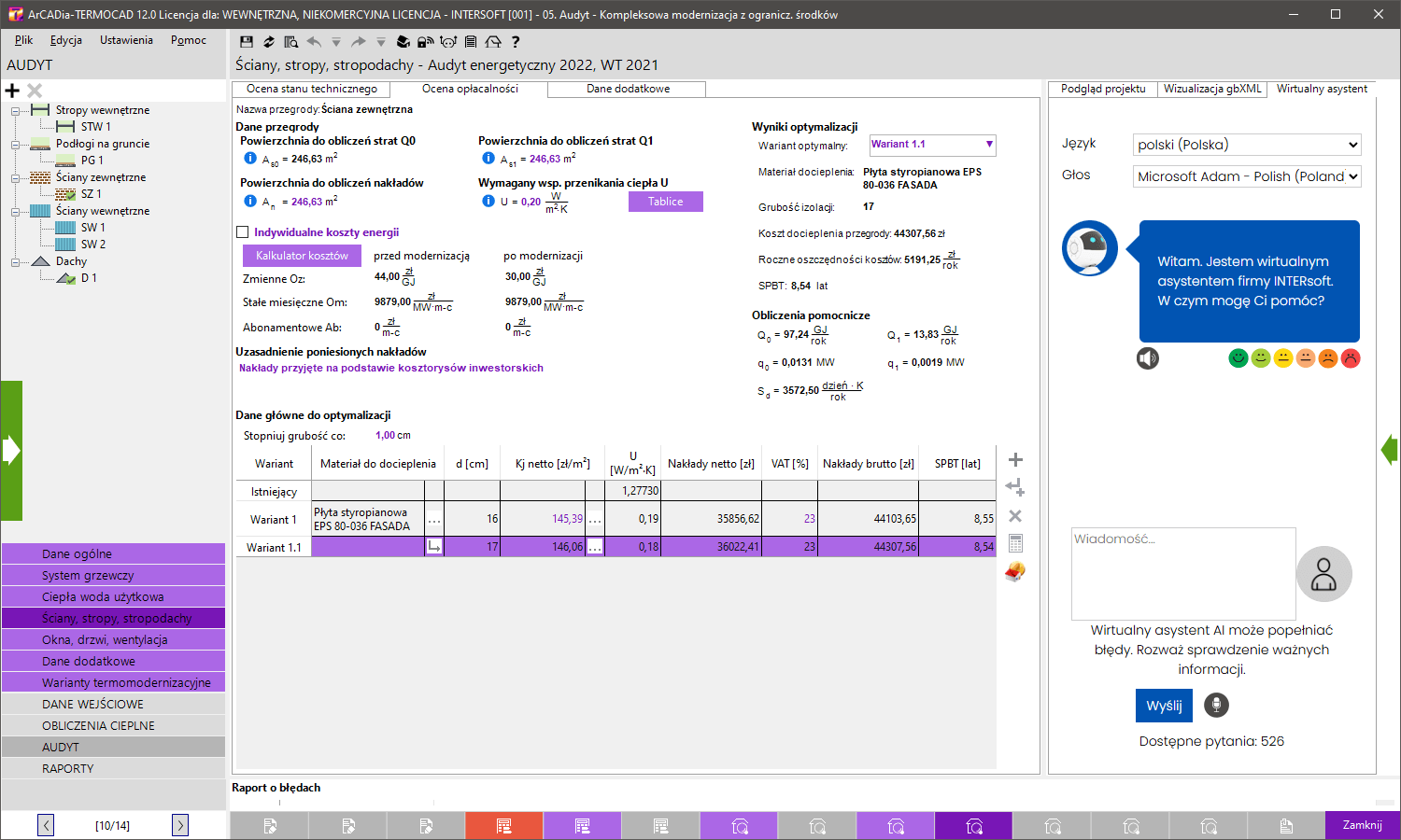 ArCADia-TERMOCAD Audyt 12 | INTERsoft program CAD