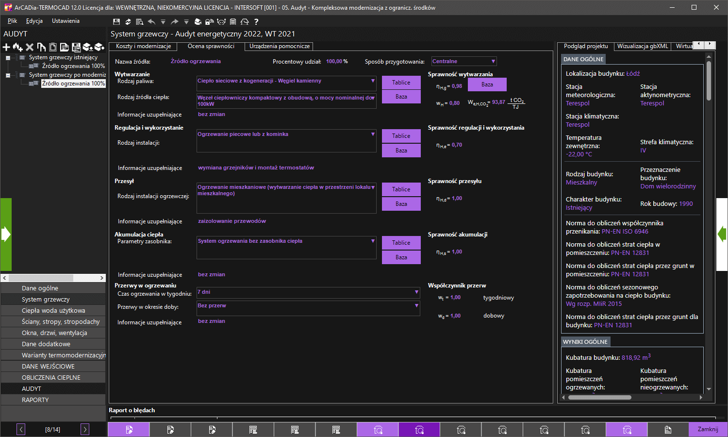 ArCADia-TERMOCAD Audyt 12 | INTERsoft program CAD