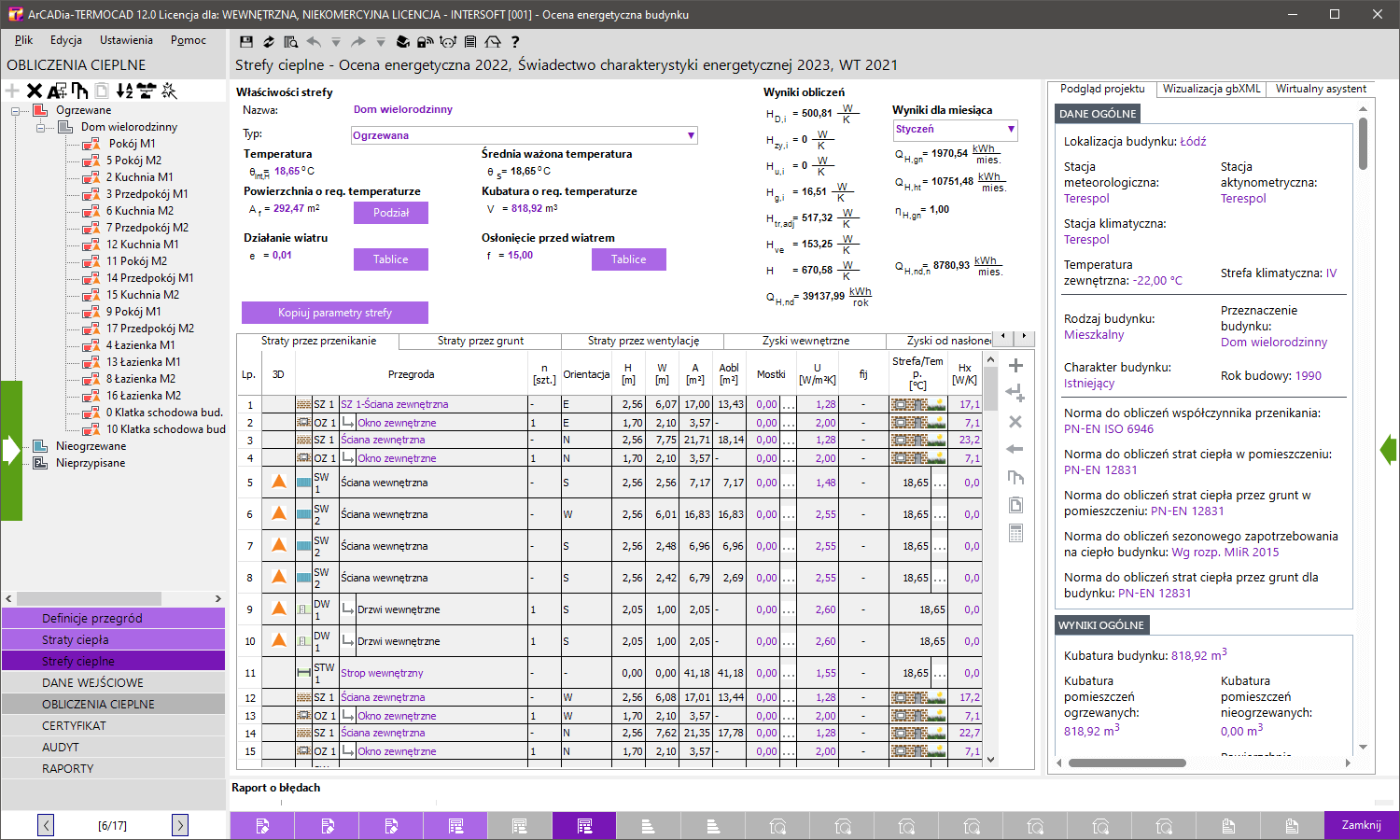 Pakiet  ArCADia-TERMOCAD �CHE 12 + Audyt 12 | INTERsoft program CAD