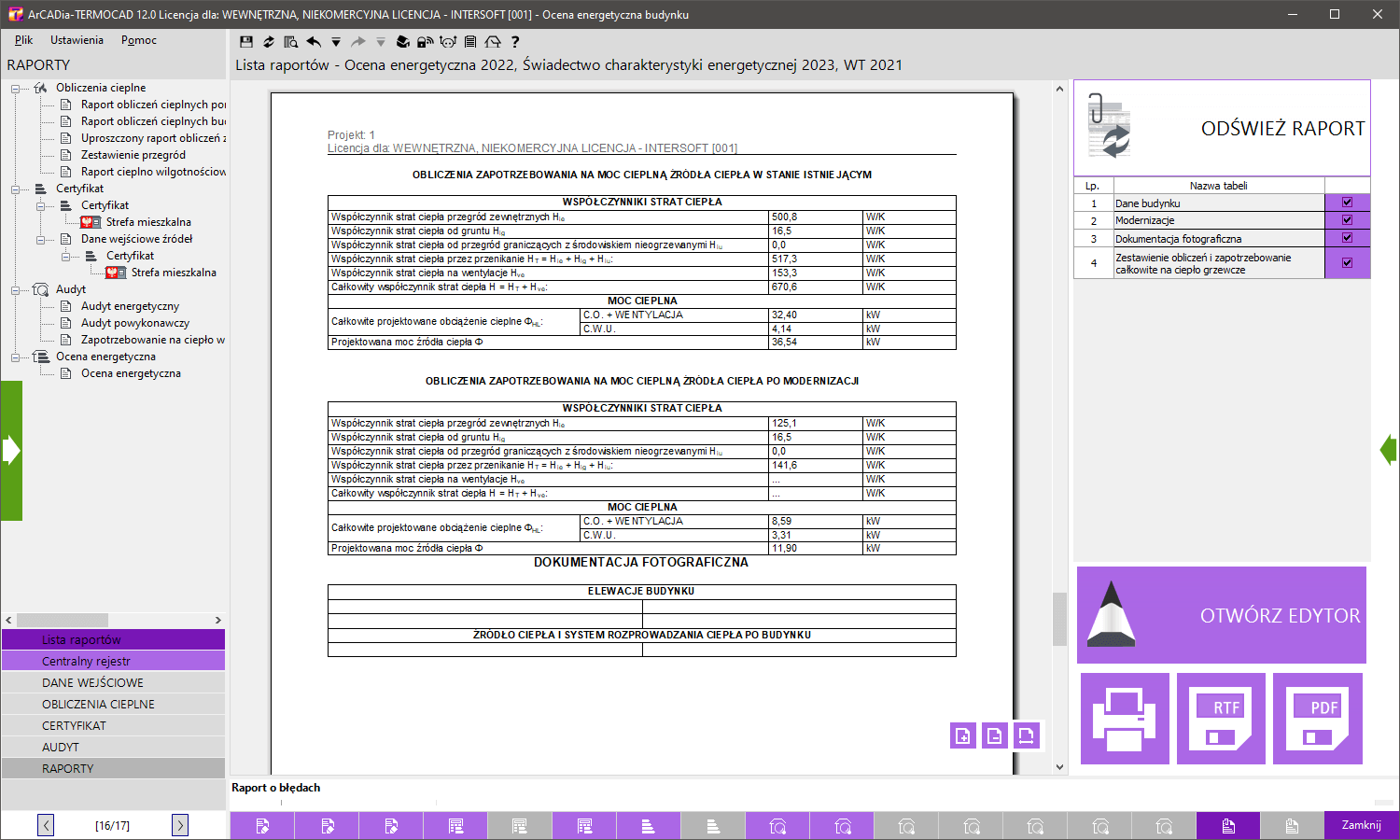 Ocena energetyczna - licencja roczna | INTERsoft program CAD