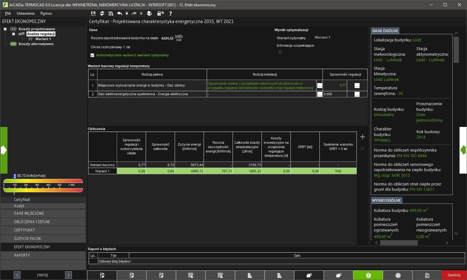 Ocena energetyczna | INTERsoft program CAD