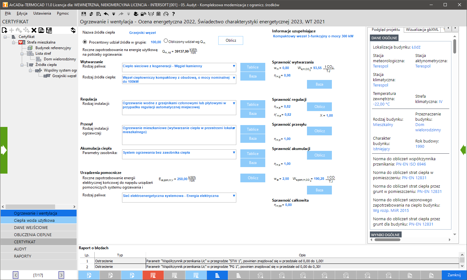 Ocena energetyczna | INTERsoft program CAD