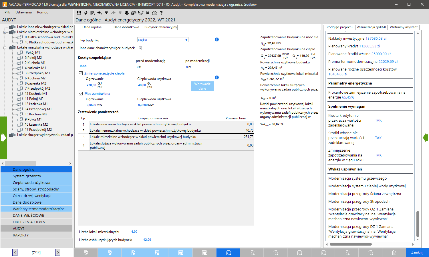 ArCADia-TERMOCAD Audyt 11 - licencja roczna | INTERsoft program CAD