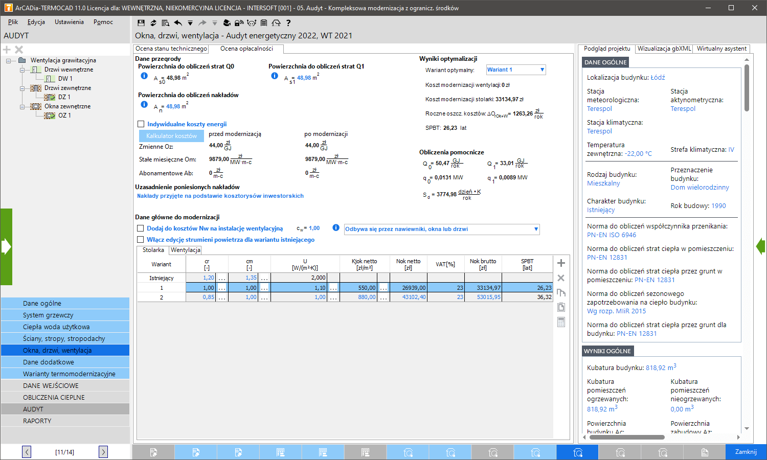 aktualizacja do ArCADia-TERMOCAD Audyt 11 z wersji Audyt 10 | INTERsoft program CAD