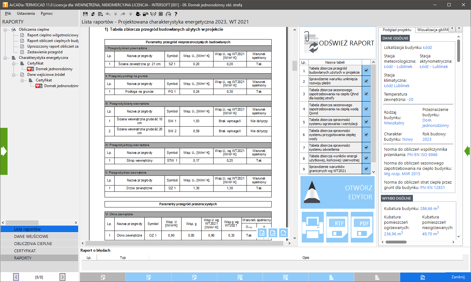 ArCADia-TERMOCAD PCHE 11 | INTERsoft program CAD