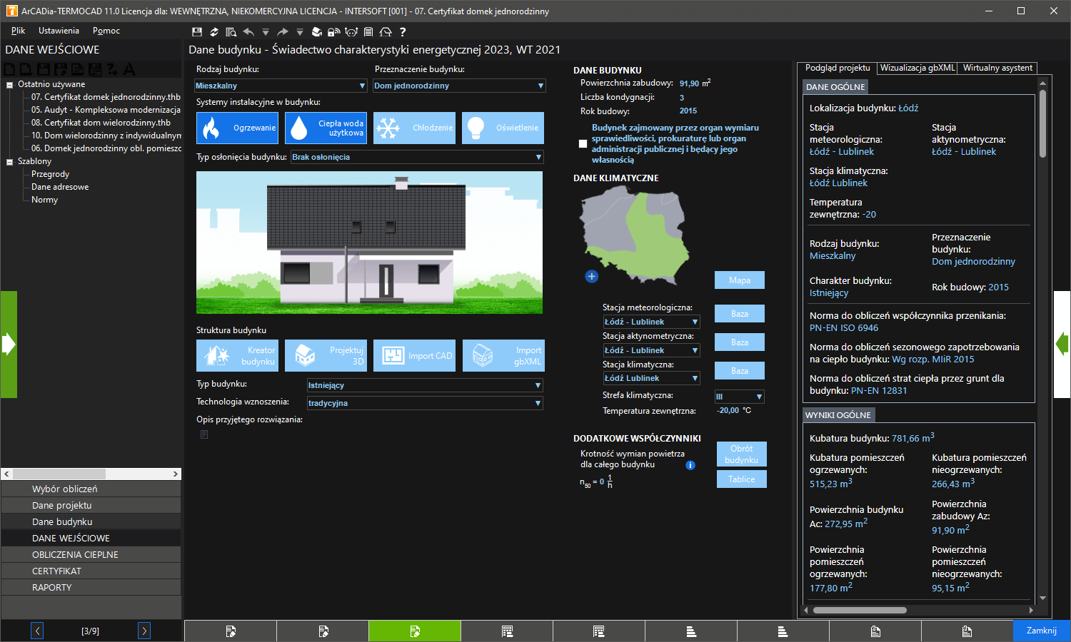 ArCADia-TERMOCAD CHE 11 | INTERsoft program CAD