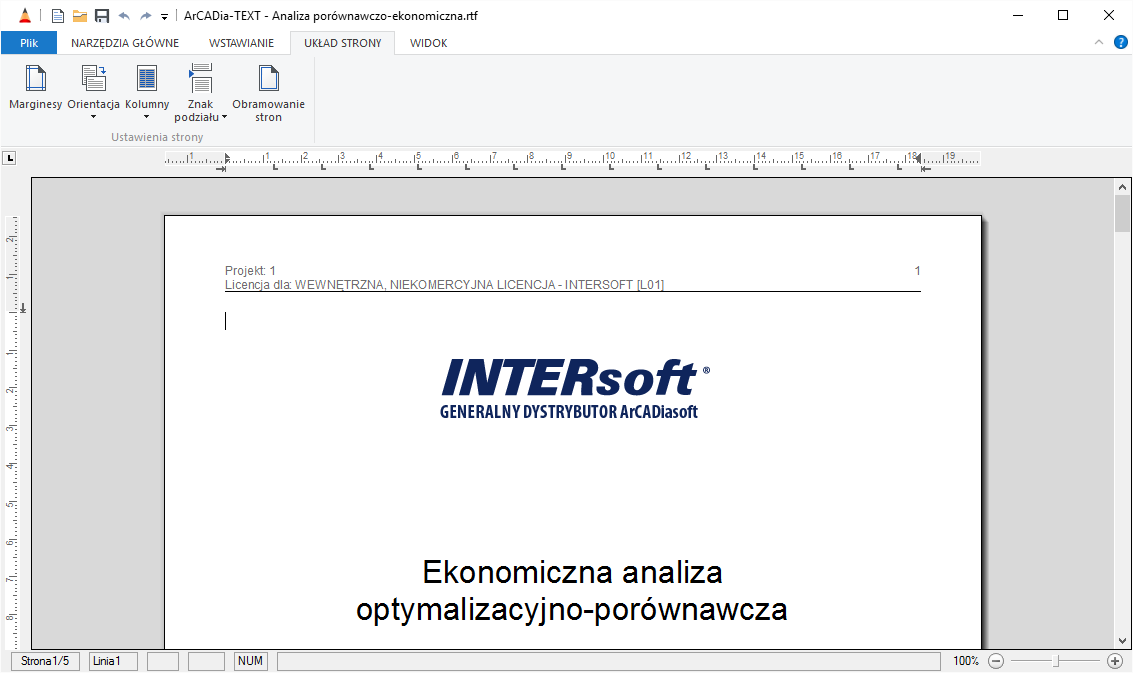 ArCADia-TEXT | INTERsoft program CAD