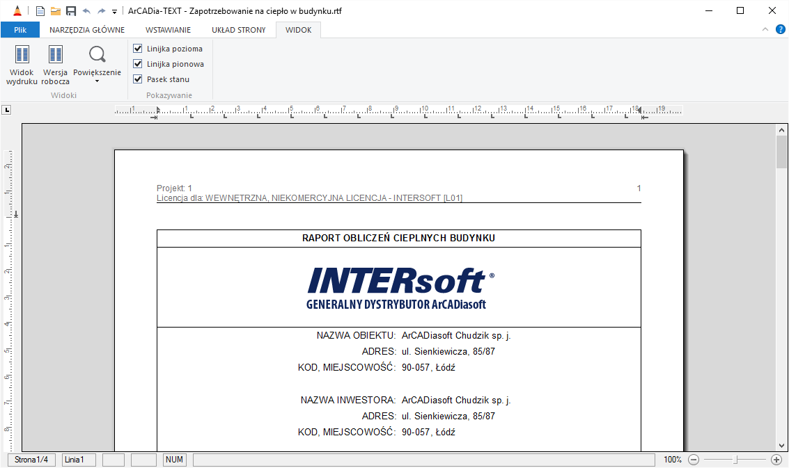 ArCADia-TEXT | INTERsoft program CAD