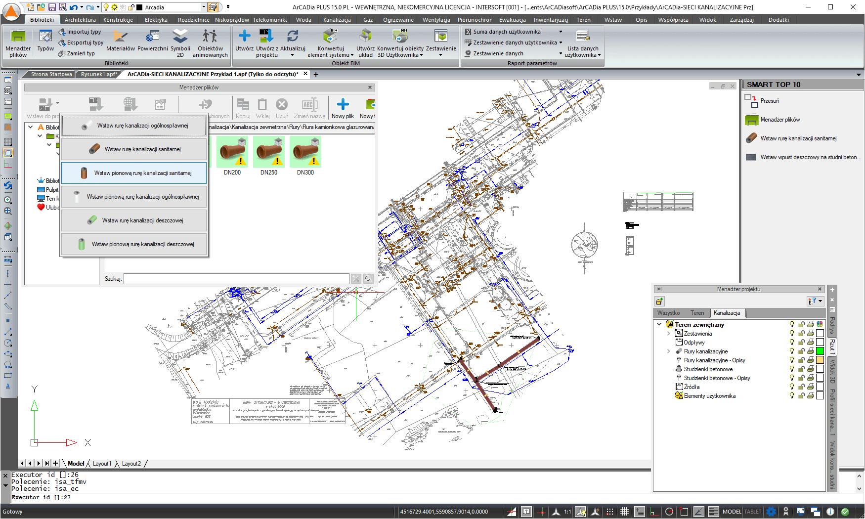 ArCADia-SIECI KANALIZACYJNE 15 | INTERsoft program CAD