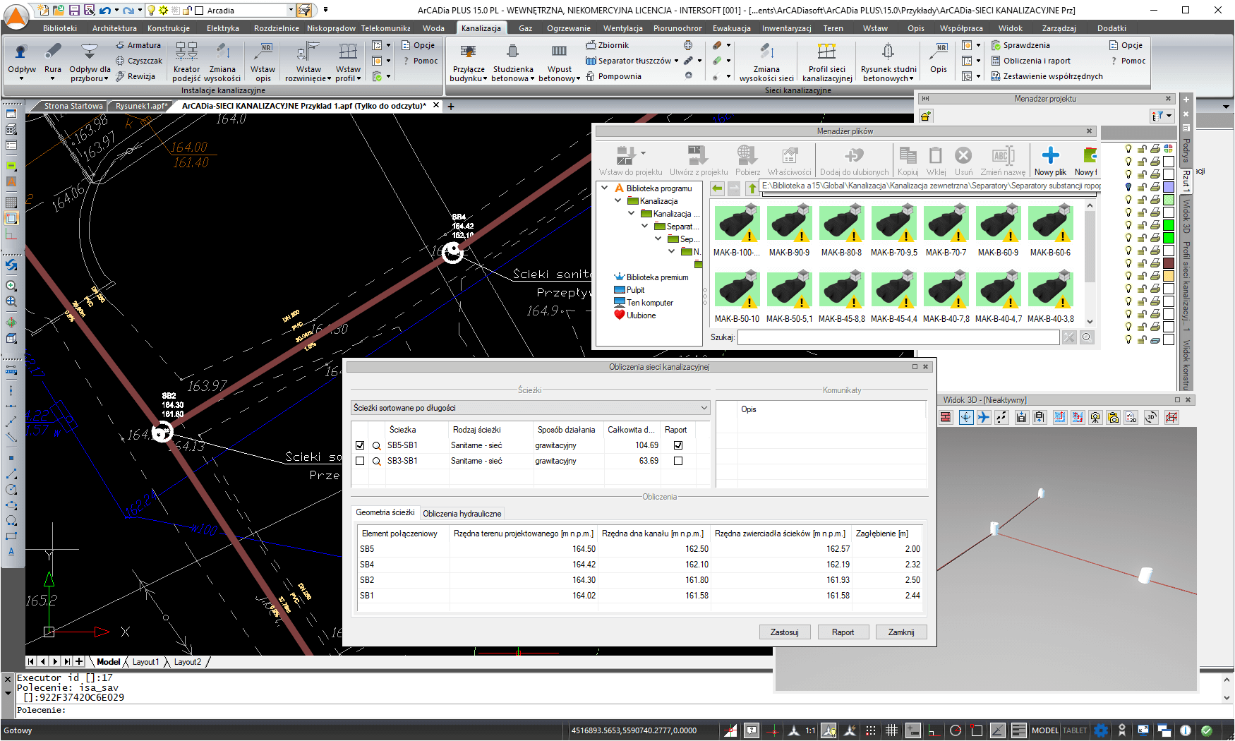 ArCADia-SIECI KANALIZACYJNE 15 | INTERsoft program CAD
