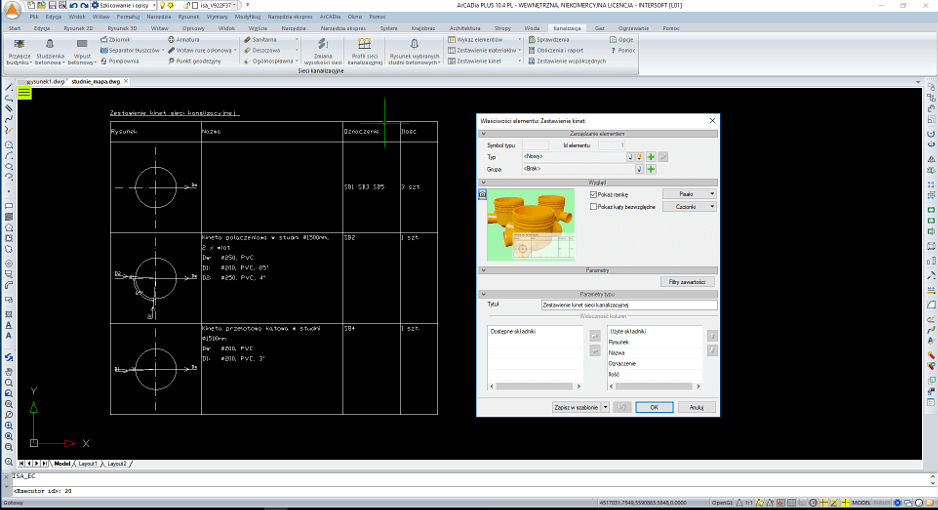 ArCADia-SIECI KANALIZACYJNE 2 | INTERsoft program CAD