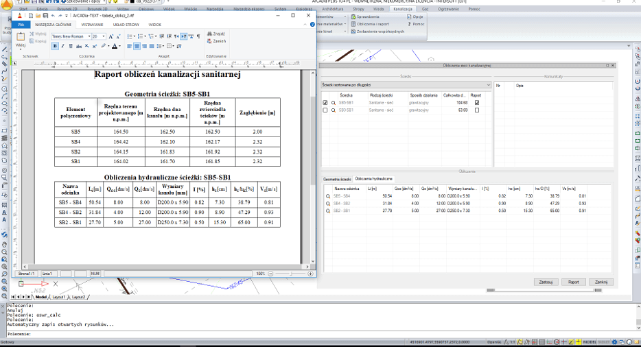 ArCADia-SIECI KANALIZACYJNE 2 | INTERsoft program CAD