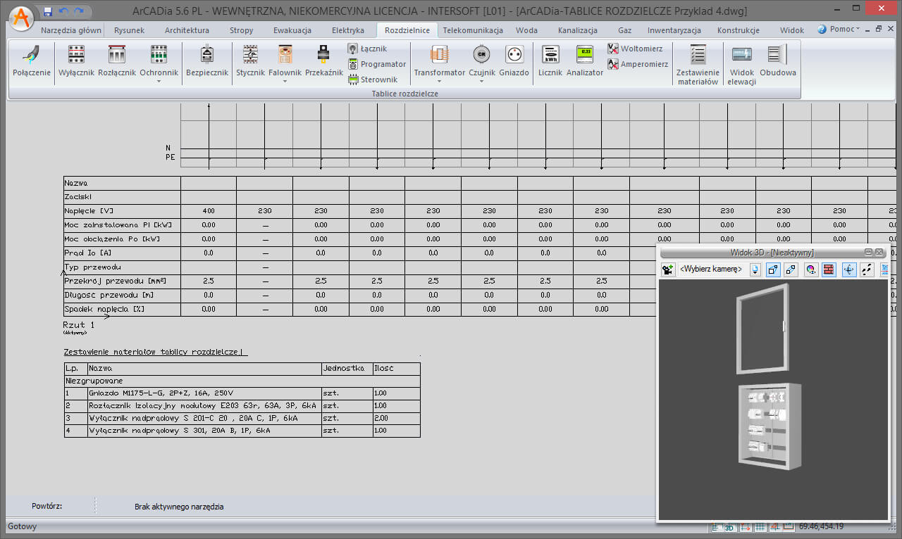 Aktualizacja do ArCADia-TABLICE ROZDZIELCZE 2 | INTERsoft program CAD