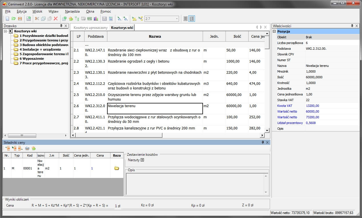 Ceninwest 2 | INTERsoft program CAD