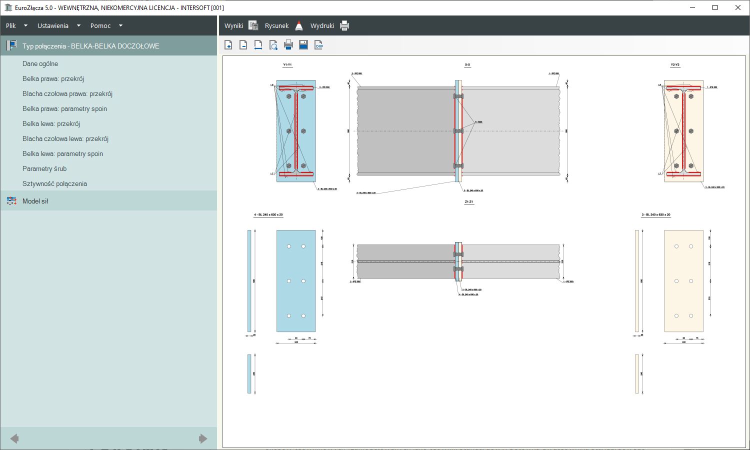 EuroZcza BELKA-BELKA DOCZOOWE + DXF 2.0 | INTERsoft program CAD