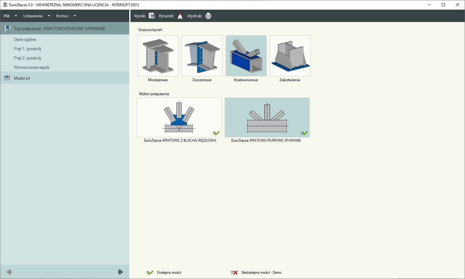 EuroZcza KRATOWO-RUROWE SPAWANE + DXF 2.0 | INTERsoft program CAD