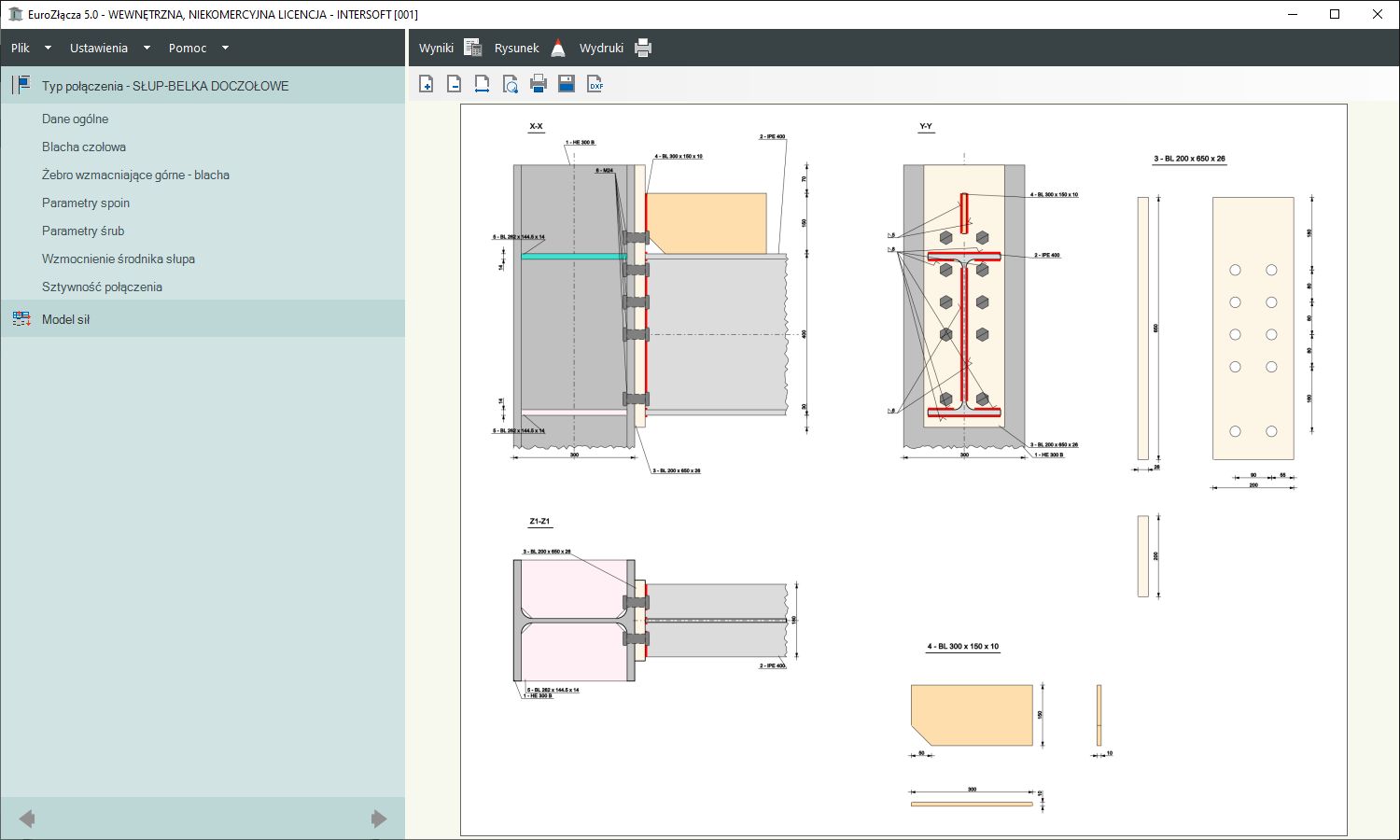 EuroZcza SUP-BELKA DOCZOOWE + DXF 2.0 - licencja roczna | INTERsoft program CAD