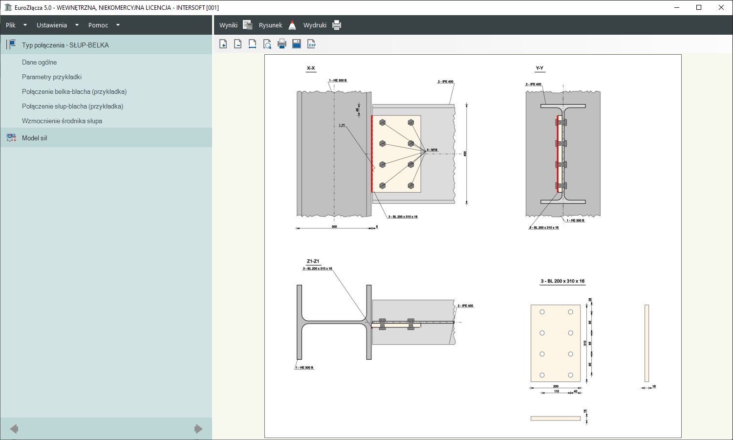 EuroZcza SUP-BELKA + DXF 2.0 - licencja roczna | INTERsoft program CAD