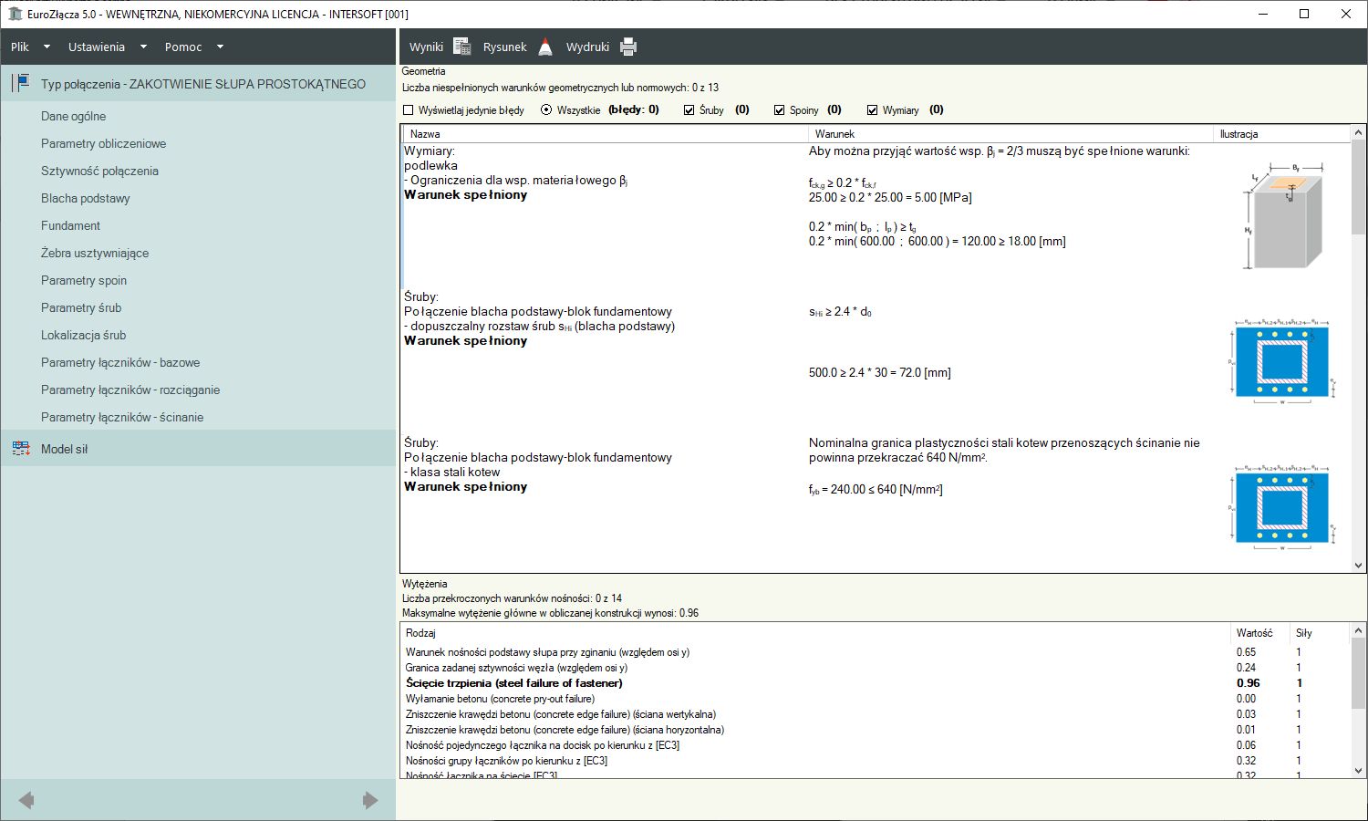 EuroZcza ZAKOTWIENIE SUPA PROSTOKTNEGO + DXF 3.0 - licencja roczna | INTERsoft program CAD