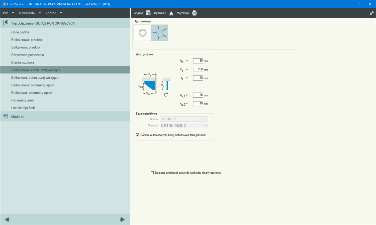 EuroZcza CIG RUR OKRGYCH + DXF | INTERsoft program CAD