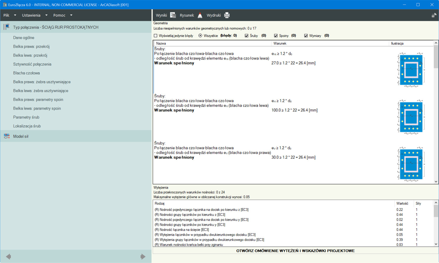 EuroZłącza ŚCIĄG RUR PROSTOKĄTNYCH + DXF | INTERsoft program CAD